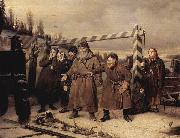 Vasily Perov An der Eisenbahn painting